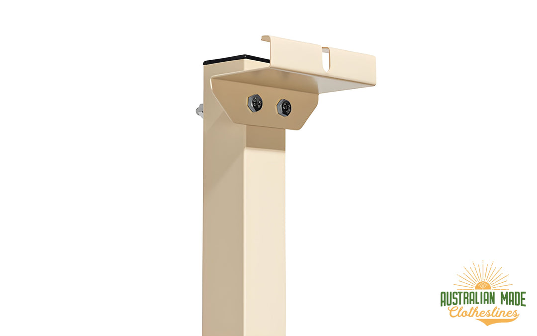austral retractaway 50 plus classic cream clothesline post with catch in matching colour