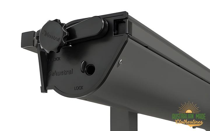 austral retractaway 50 plus woodland grey crank up close