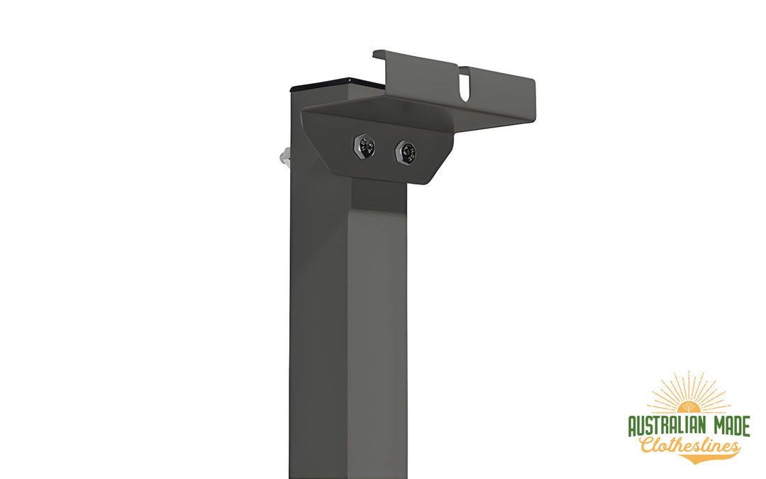 austral retractaway 50 plus woodland grey clothesline post with catch in matching colour