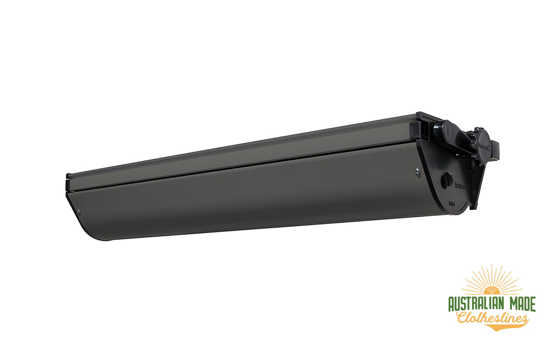 austral retractaway 50 plus woodland grey, lines retracted