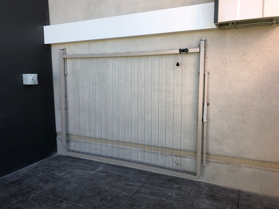 Austral Balcony Line Clothesline folded against wall