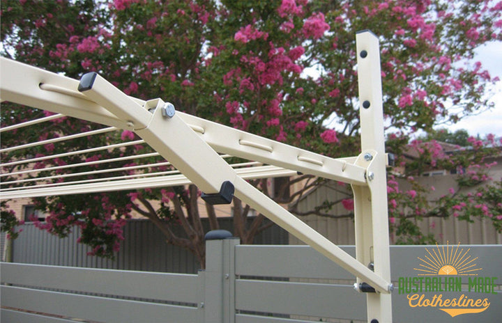 Austral Ground Mount Kit - Left Close Up View - Australian Made Clotheslines