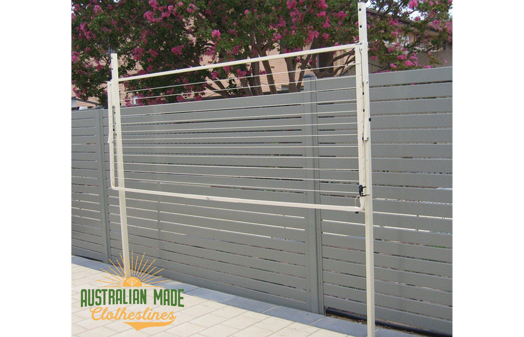 Austral Ground Mount Kit - Left Perspective Folded Down - Australian Made Clotheslines