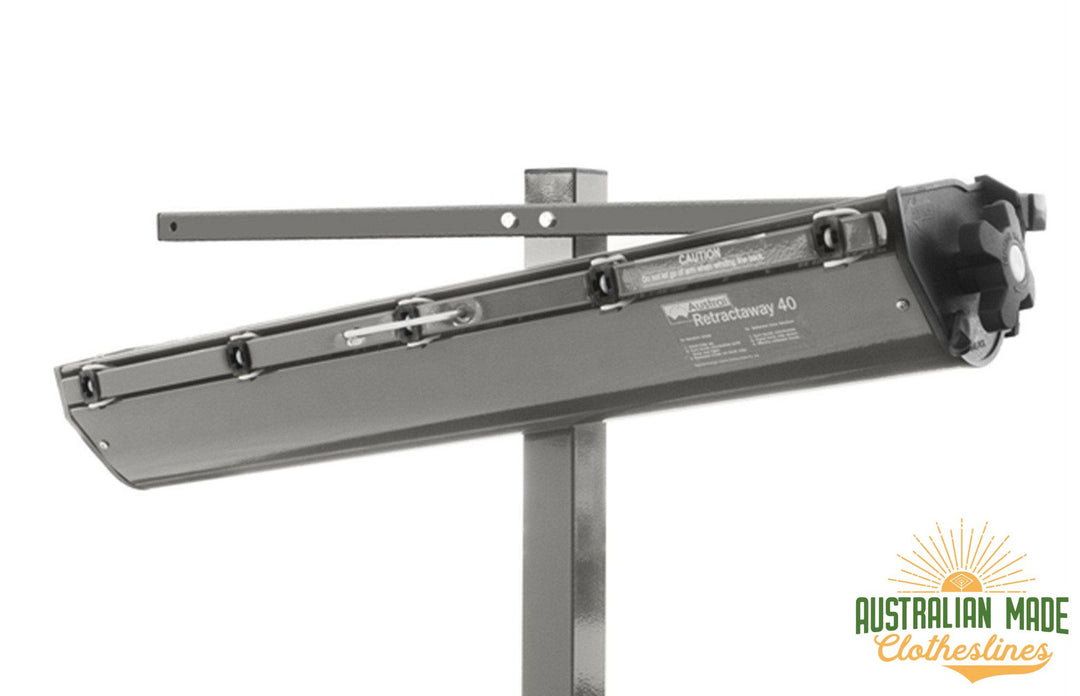 Austral Retractaway Mount Bar - Woodland Grey With Retractrable Clothesline Attached - Clotheslines Installation Australia