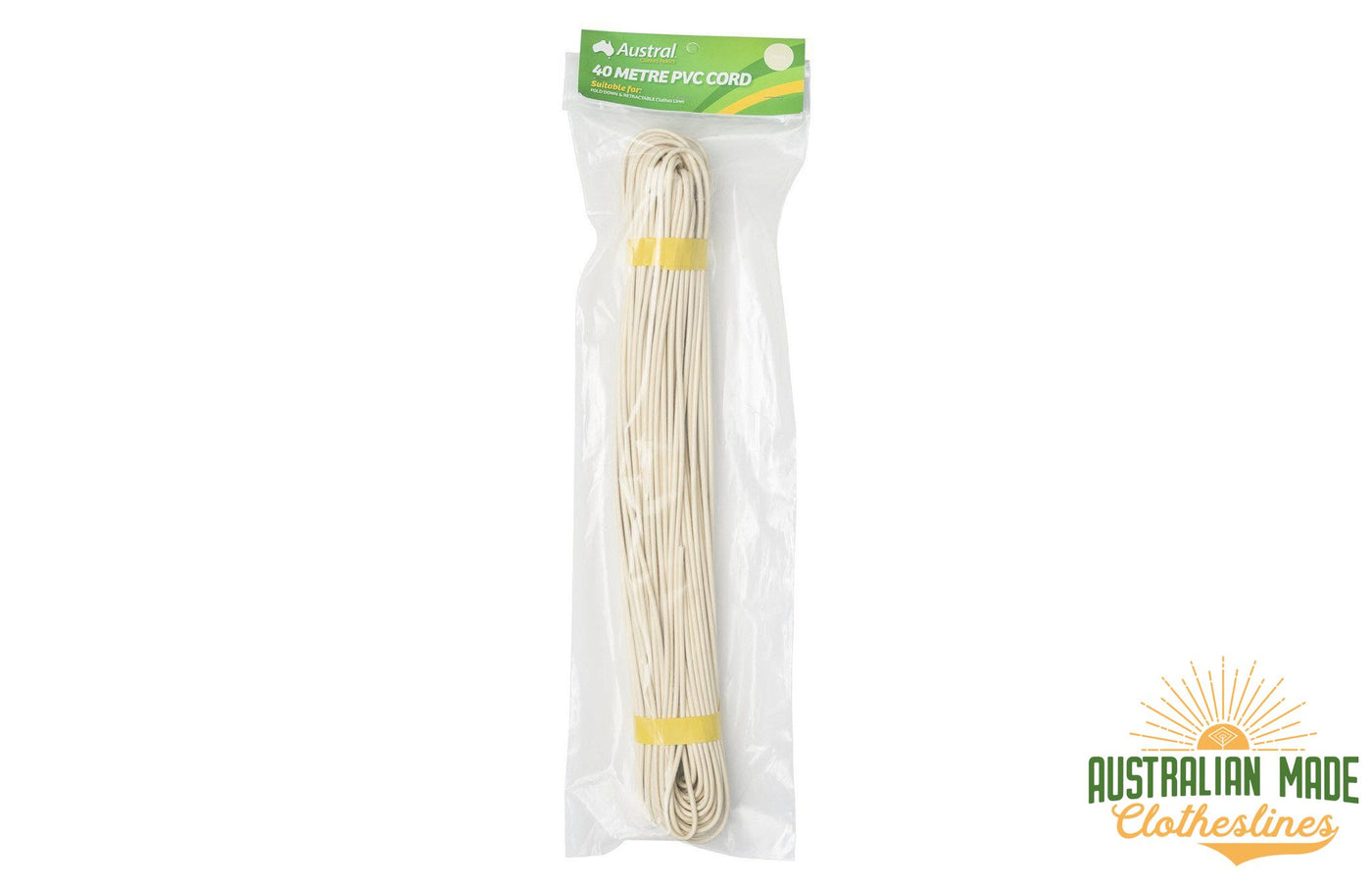 Austral 40m Clothesline Cord - Classic Cream wrapped - Australian Made Clotheslines