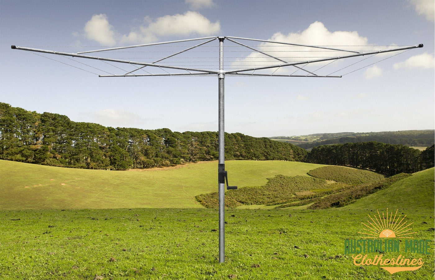 Austral Deluxe 5 Rotary Clothes Hoist - Galvanized Rotary Installed - Australian Made Clotheslines