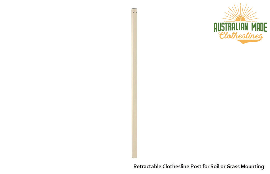 Austral Retractaway 50 Clothesline - Classic Cream Retractable Clothesline Post - Australian Made Clotheslines