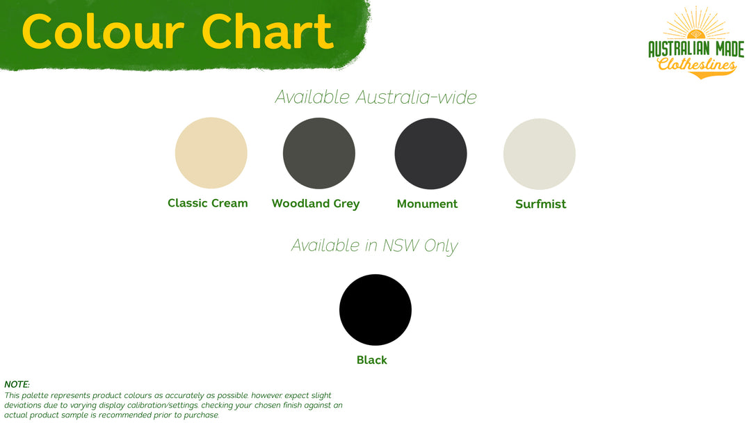 austral retractaway 50 plus colour chart