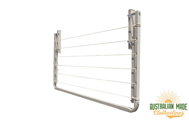 Eco 120 Clothesline - Surfmist Right Side Folded Down - Australian Made Clotheslines