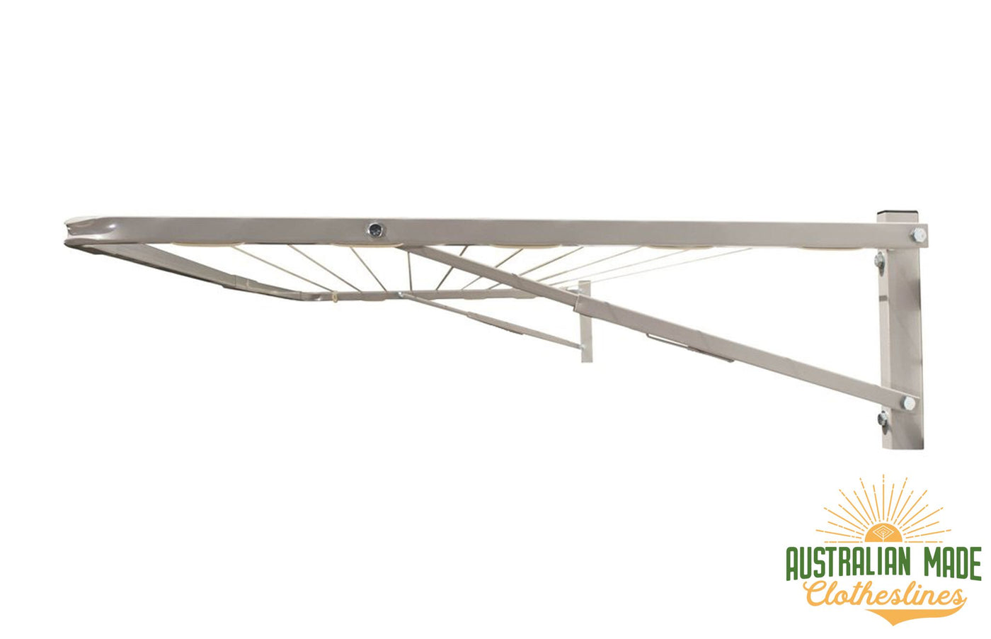 Eco 240 Clothesline - Surfmist Right Side View - Australian Made Clotheslines