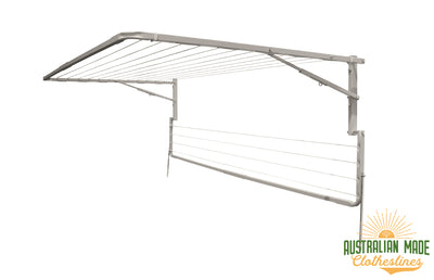 Eco Lowline Attachment - Surfmist Right Side Perspective Eco Lowline Attachment Folded Down - Australian Made Clotheslines