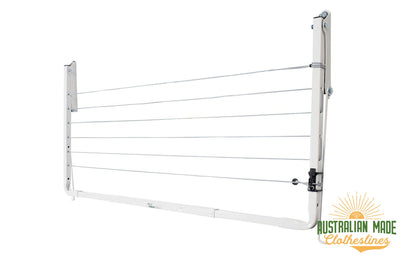 Austral Indoor Outdoor Clothesline - Right Perspective Folded Down - Australian Made Clotheslines