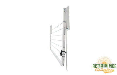 Austral Indoor Outdoor Clothesline - Right Side View Folded Down - Australian Made Clotheslines
