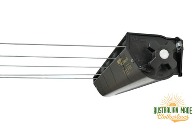 Austral Retractaway 40 Clothesline - Right Side View With Line Pulled Out - Australian Made Clotheslines