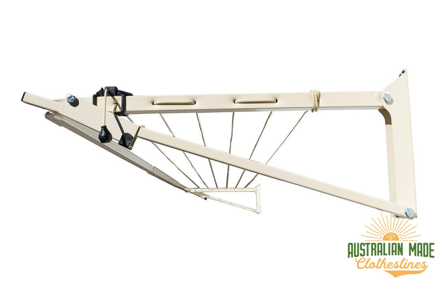 Austral Slenderline 20 Clothesline - Classic Cream Right Side View - Australian Made Clotheslines