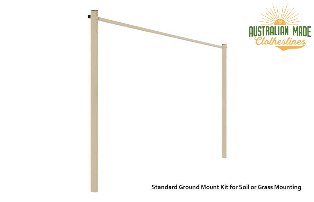 Austral 3.3m Ground Mount Kit - Classic Cream Standard Ground Mount Kit for Soil or Grass Mounting - Australian Made Clotheslines